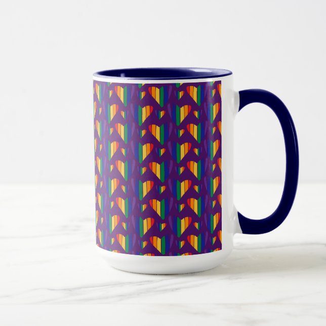 Rainbow Hearts Pattern Mug (Right)