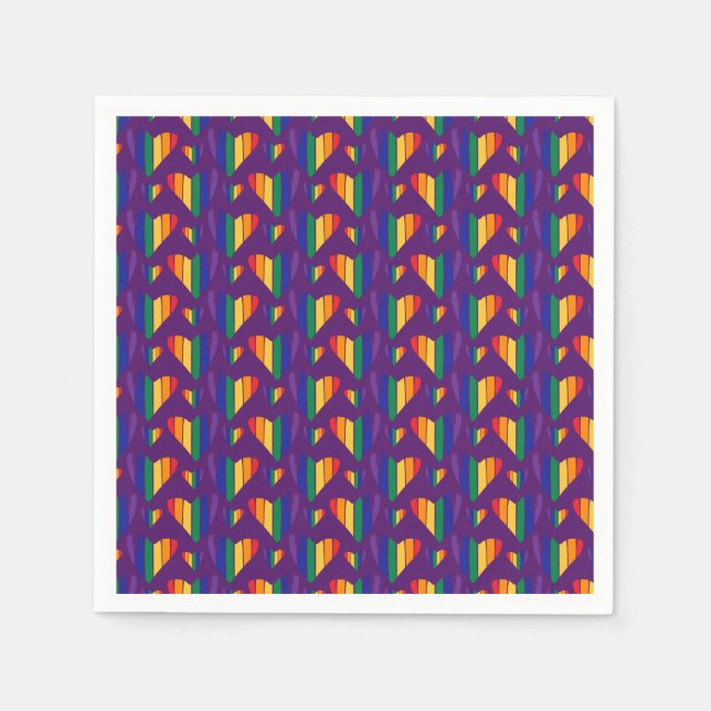 Rainbow Hearts Pattern Napkin (Front)