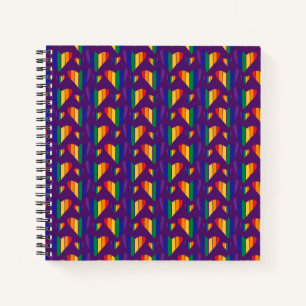 Rainbow Hearts Pattern Notebook