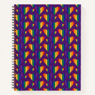 Rainbow Hearts Pattern Notebook