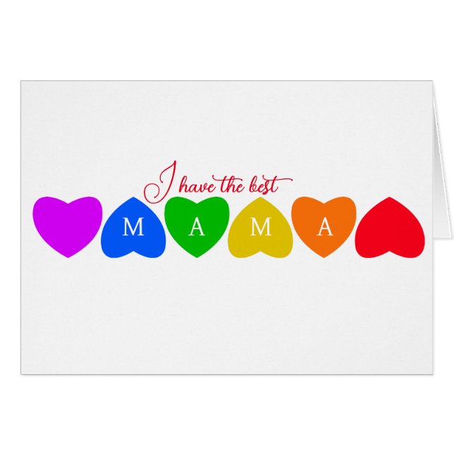 Rainbow Hearts personalised Mama  (Front Horizontal)