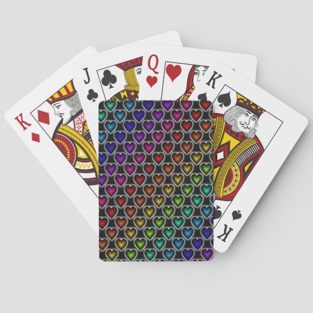 Rainbow Hearts Playing Cards (Back)