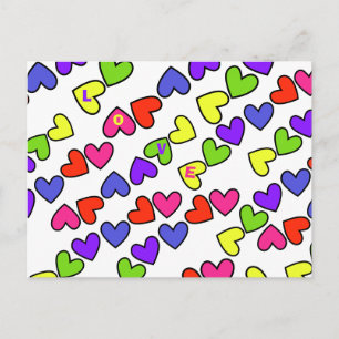 Rainbow Hearts Postcard