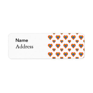 Rainbow Hearts Return Address Label