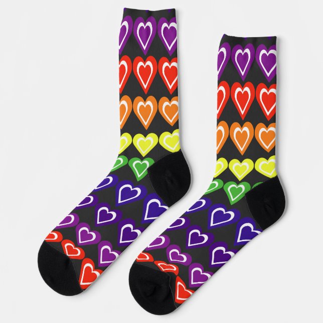 Rainbow hearts socks (Left)