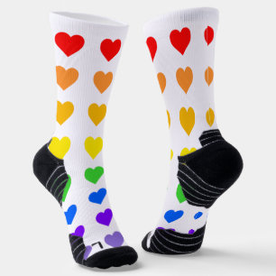 Rainbow Hearts   Socks