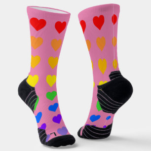 Rainbow Hearts Socks