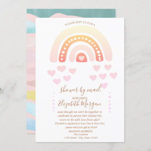 Rainbow,Hearts,Stripe Virtual Baby Shower By Mail  Invitation