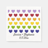 Rainbow Hearts Stripes Personalised Wedding