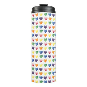 Rainbow Hearts Thermal Tumbler
