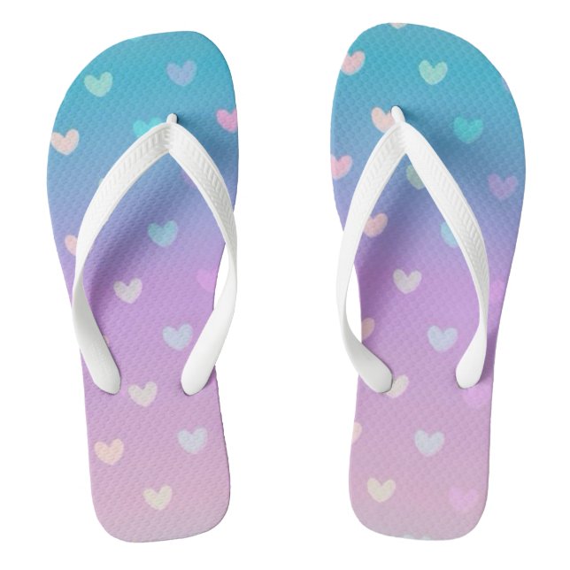 Rainbow  Hearts Thongs (Footbed)