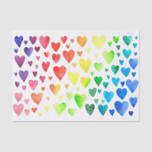 Rainbow Hearts Tissue Paper