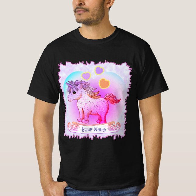 Rainbow Hearts Unicorn   T-Shirt (Front)