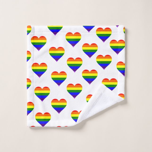 Rainbow Hearts Wash Cloth (Wash Cloth)