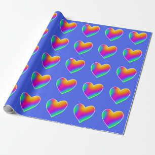 Rainbow Hearts Wrapping Paper