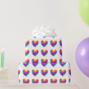 Rainbow Hearts Wrapping Paper