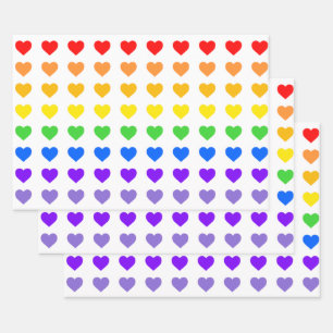 Rainbow Hearts   Wrapping Paper Sheet