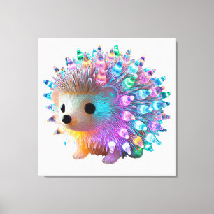 Rainbow Hedgehog Delight Canvas Print