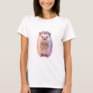 Rainbow Hedgehog Portrait Illustration Women T-Shirt