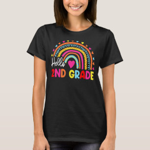 Rainbow Hello 2nd Grade Back To School Second Grad T-Shirt