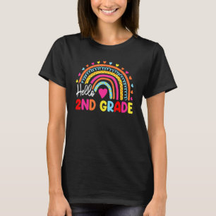 Rainbow Hello 2nd Grade Back To School Second Grad T-Shirt