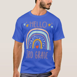 Rainbow Hello 3rd Grade Third First Day School Gir T-Shirt