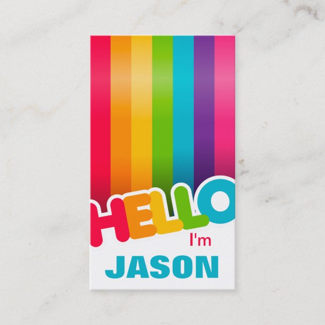 Rainbow Hello business card (Front)