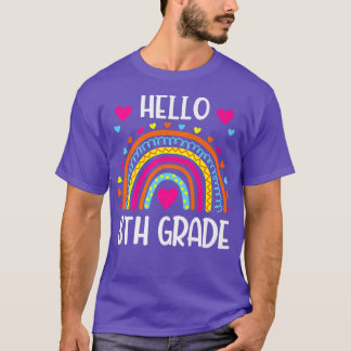 Rainbow Hello Eighth Grade Shirt 8th Grade Back To