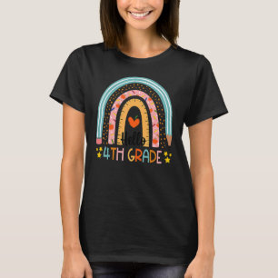 Rainbow Hello Fourth 4th Grade Teacher First Day O T-Shirt
