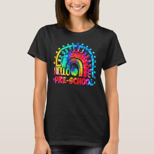 Rainbow Hello Pre K Teacher Preschool Back To Scho T-Shirt