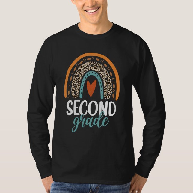 Rainbow Hello Second 2nd Grade Teacher First Day O T-Shirt (Front)