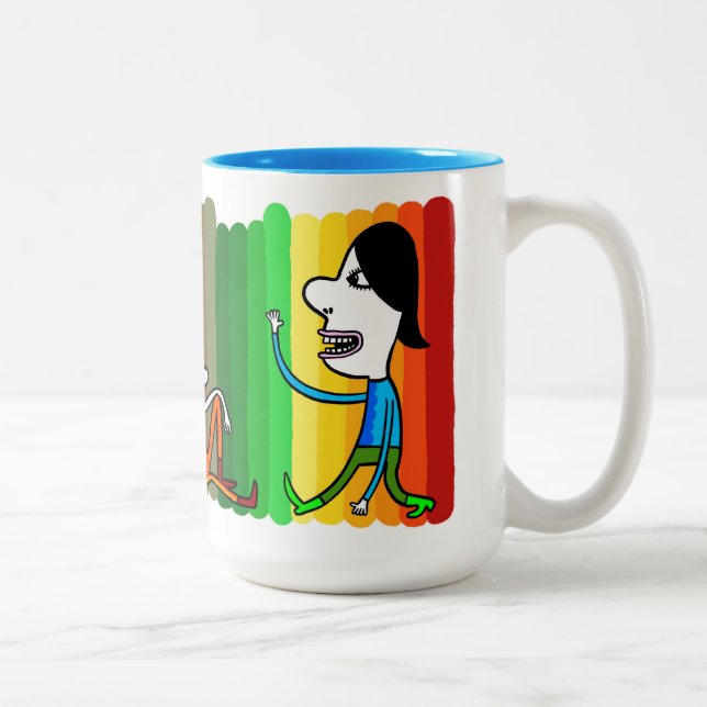 Rainbow hello Two-Tone coffee mug (Right)