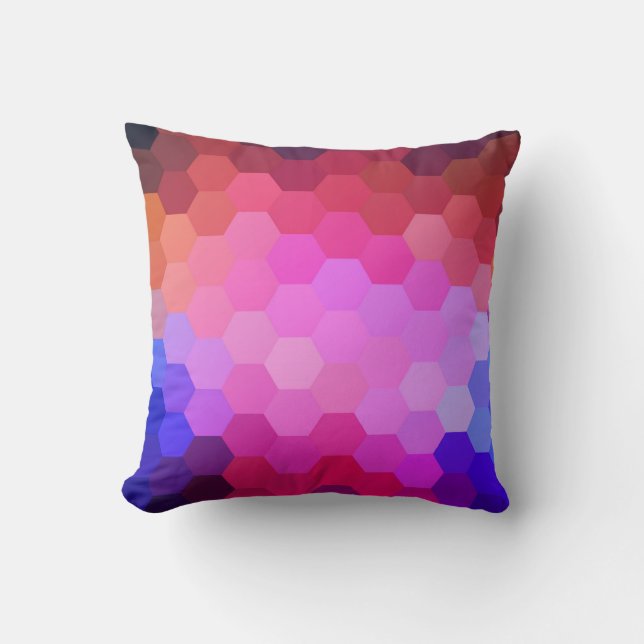 Rainbow Hexagon Chevron Pattern #2 Cushion (Front)