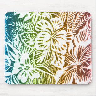 Rainbow Hibiscus Mouse Pad