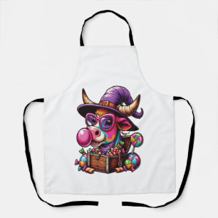 Rainbow Highland Cow Halloween Apron