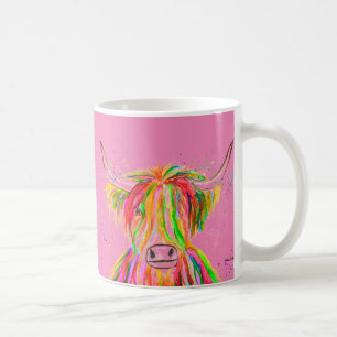 Rainbow highland cow Watercolor Nature Farm Animal Coffee Mug