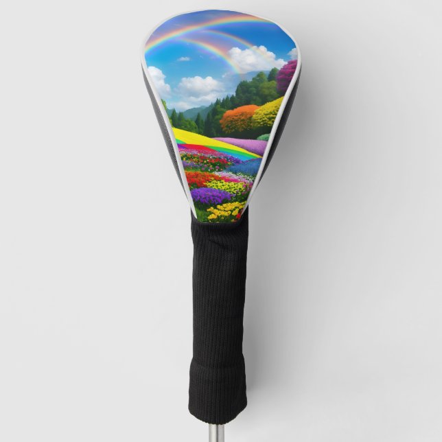 Rainbow Hills and Flowers Two Golf Head Cover (Front)
