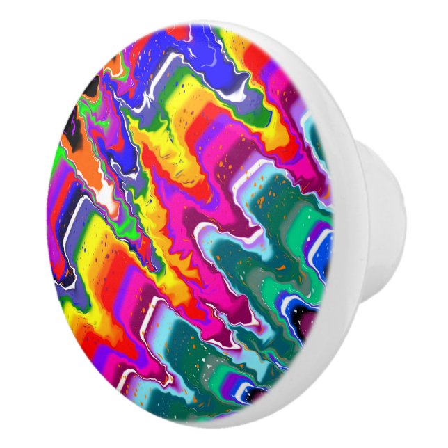 Rainbow Hills Fluid Art Ceramic Knob (Right)