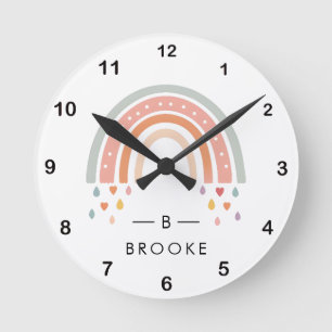 Rainbow hobo round clock