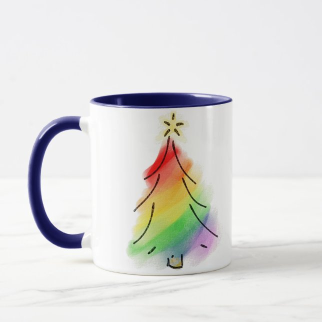Rainbow Holiday Tree Mug (Left)