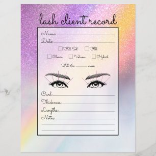 Rainbow Holograph Glitter Ombre Lash Client Record