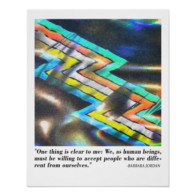 Rainbow Holographic Abstract Pride Chevron Poster (Front)