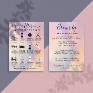 Rainbow Holographic Brows Aftercare Icon Business Card