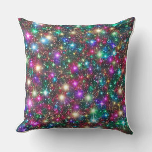 Rainbow Holographic & Colourful Starburst Decor Cushion