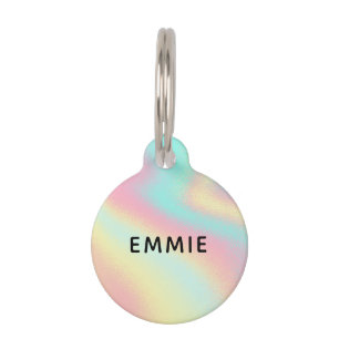 Rainbow Holographic Custom Name Pet Tag