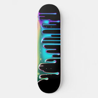 Rainbow holographic drip metal skateboard