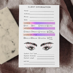 Rainbow Holographic Eyelash Extensions Map  Business Card