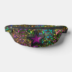 Rainbow Holographic Galaxy Star Sequin Glam Luxury Bum Bags
