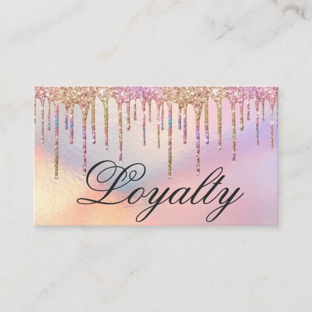 Rainbow Holographic Glitter Drips Loyalty (Front)