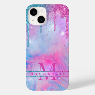 Rainbow holographic Glitter Drips Unicorn Case-Mat Case-Mate iPhone 14 Case